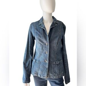 Vintage contrast jeand jacket Y2K size medium large